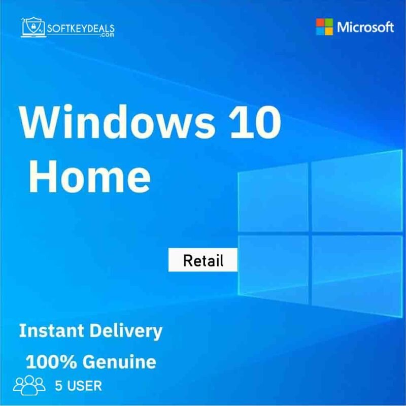 Win 10 Home Retail 5 User Lifetime License